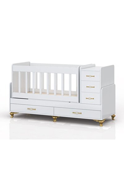 Bygolden 5 Çekmeceli Sallanır Anne Yanı Büyüyen Bebek Beşiği