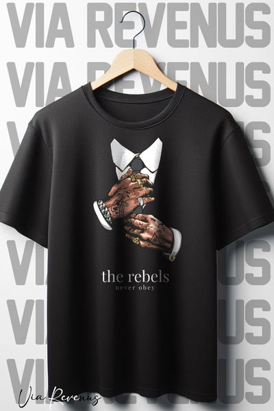 Vordevia Pobunjenici nikada ne slušaju - okrugla kragna crna Oversize kroj ma...