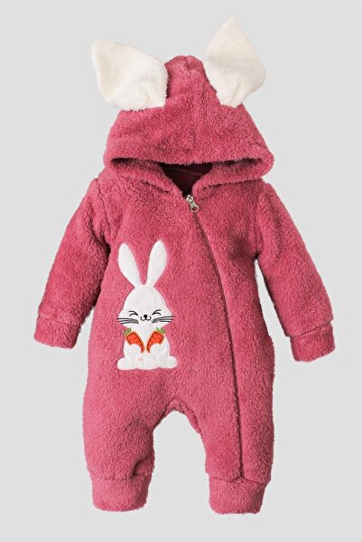 Kidex’s Baby Winter sweet plush cotton baby welsoft hooded jumpsuit
