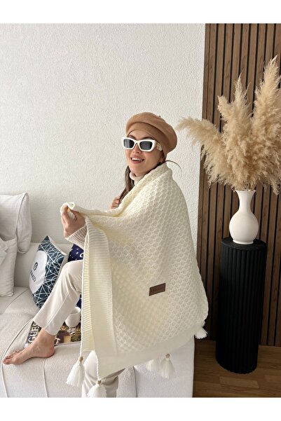 Levanzo ÖRGÜ ŞAL-TV BATTANİYESİ 130X170 CM  KREM