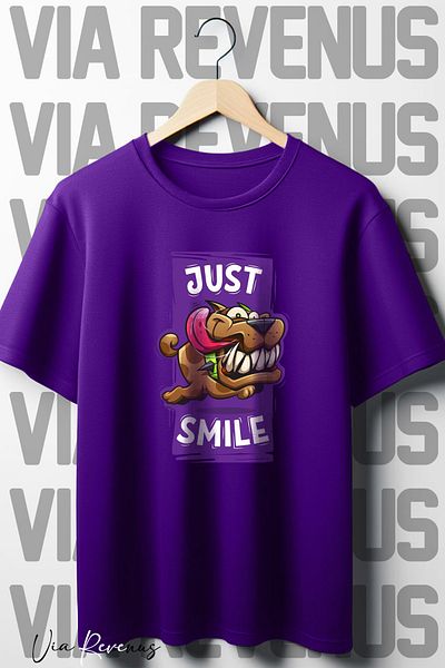 Vordevia Μωβ Χρώμα Just Smile εμπριμέ μπλουζάκι με λαιμόκοψη