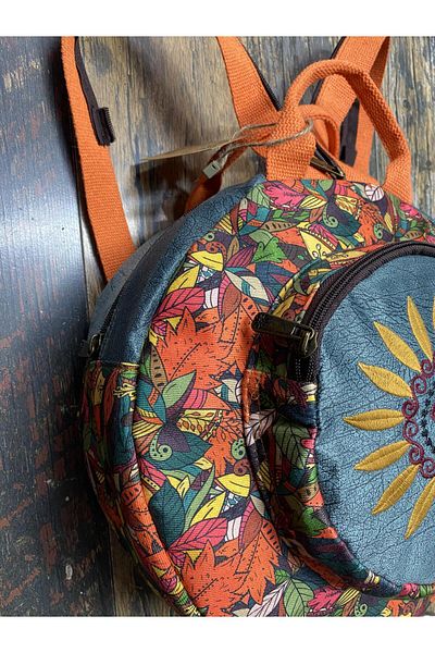 Street Bag Fargin Bohemian Embroidered Round Backpack - Waterproof, For Daily Travel