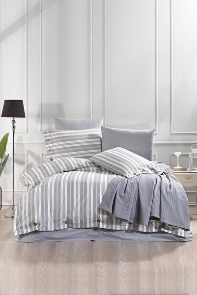 Levanzo ÇİFT KİŞİLİK 4 PARÇA  PİKE SETİ ESTİVO Gri