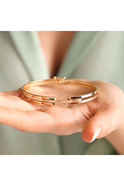 Sembol Gold Altın Kaburga Kelepçe Çift Kol Tek Sıra