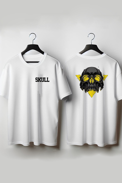 Vordevia Lubanja/ Prednja i zadnja lubanja Štampano Bela Oversize kroj T-shirt