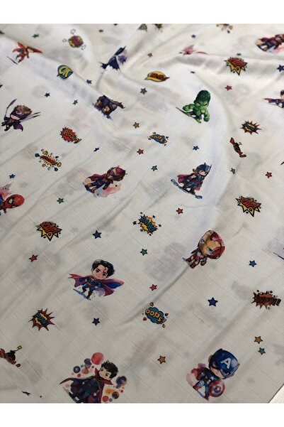 Sefaoğlu tekstil بطانية موسلين مطبوعة رقمية 90*90 سم - 100% قطن متعددة الأغراض