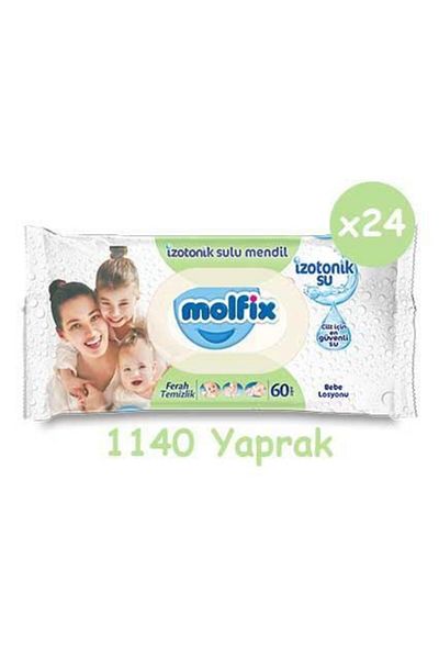 Molfix Fresh Cleaning Isotonic Wet Wipes 24 Pack (1140 Pack)