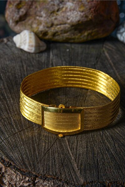 Aquamarine 7 Sıra Altın Kaplama Gümüş Trabzon Hasır Bileklik