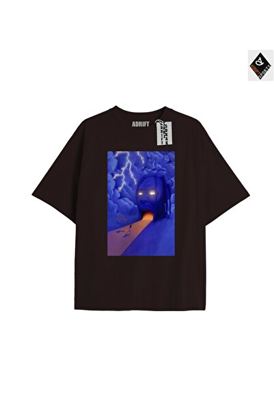 Adrift تي شيرت ترافيس سكوت أسود كبير الحجم للجنسين - قصة مريحة