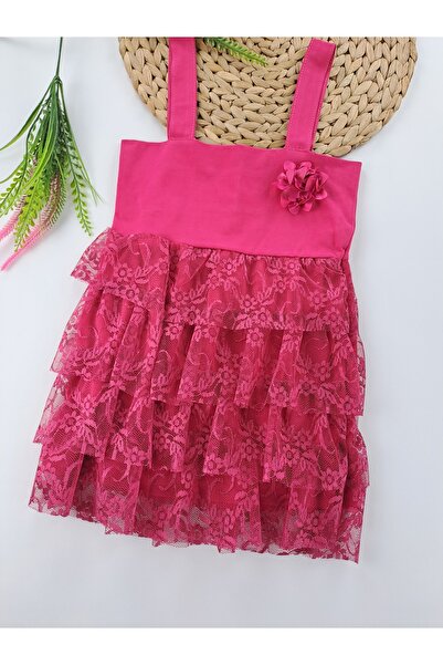 Butik Сукня з бретельками та мереживом для дівчаток - з квітковими деталями, ...