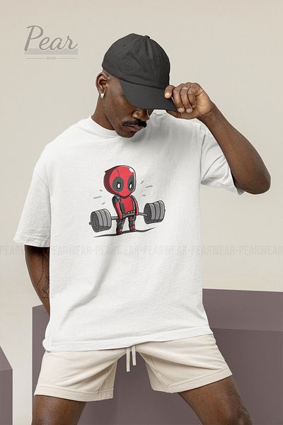 Pear Wear Unisex Deadpool Printed Oversize T-Shirt