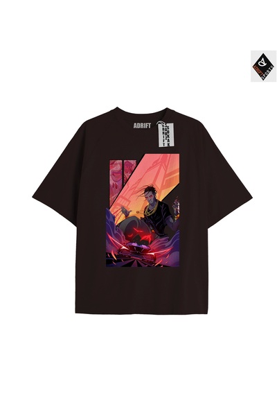 Adrift تي شيرت ترافيس سكوت أسود كبير الحجم للجنسين - قصة مريحة