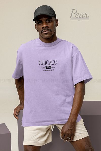 Pear Wear Unisex Oversize Chicago Printed T-Shirt