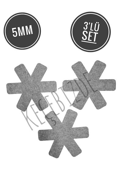 KeçeBizde 5 Mm Gray Anti-Scratch Felt Pan Pot and Pyrex Protector Set of 3