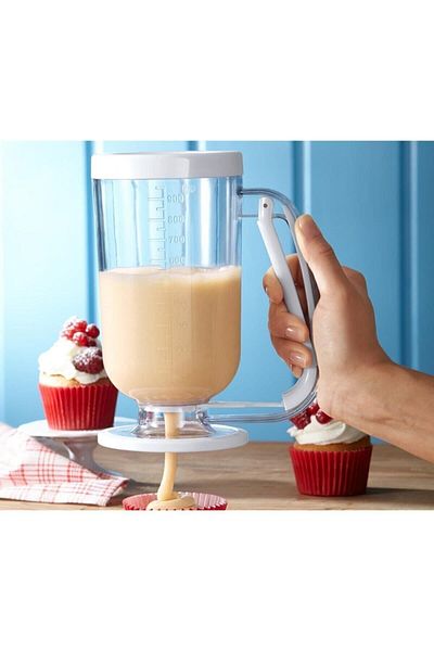Keven Home Scale Dough Portioner - Practical Spill Adjuster - Luxury Pancakes Dispenser - White - Bpa Free!