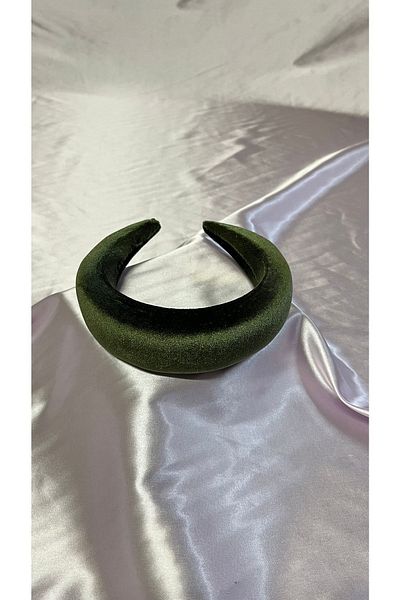 MegssStore Дебела кадифена корона/лента за глава от каки