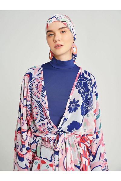 ALFASA Patterned Motif Hijab Swimsuit