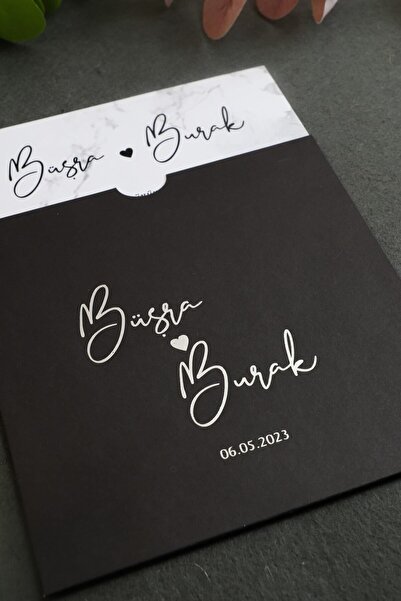 Pixel Davetiye Davetiye Siyah - 100 Adet Davetiye - 2025 Yeni - Düğün-nişan-k...