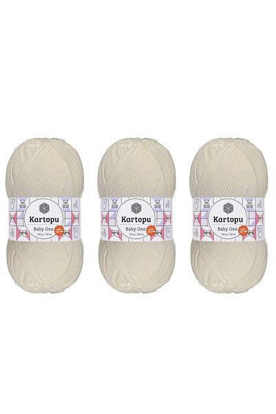 Kartopu Baby One Antipilling Νήματα Πλεξίματος Χεριών 100 gr 3 Τεμάχια Χρώμα K019 Εκρού
