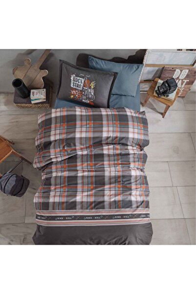 DENİZLİ ÇEYİZ Clasy Single Ranforce Duvet Cover Set Rock'n Roll