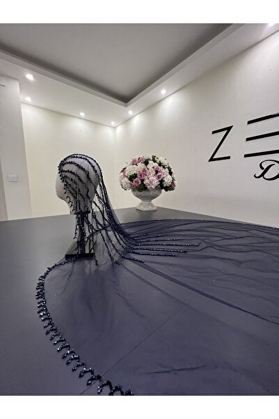 ZEN DUVAK طرحة زفاف مطرزة مع نموذج سهم بكرة