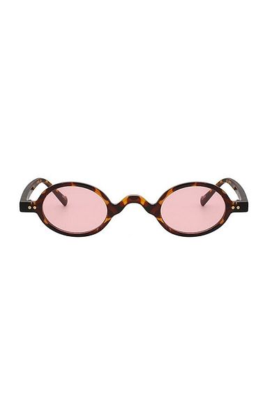 Mathilda Aksesuar Leopard Framed Pink Glass Minimal Retro Unisex Sunglasses