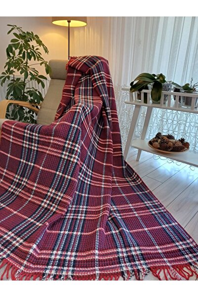 stay with love Scotch Blanket Single Red - Dark Blue 150*200 cm Valentine's Day Gift