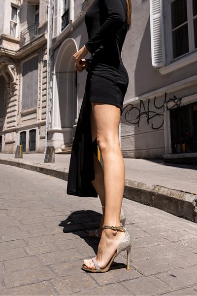 ANGELİNA JONES VİLİ Femei - Sandale de seară cu o singură curea cu detaliu din piatră aurie