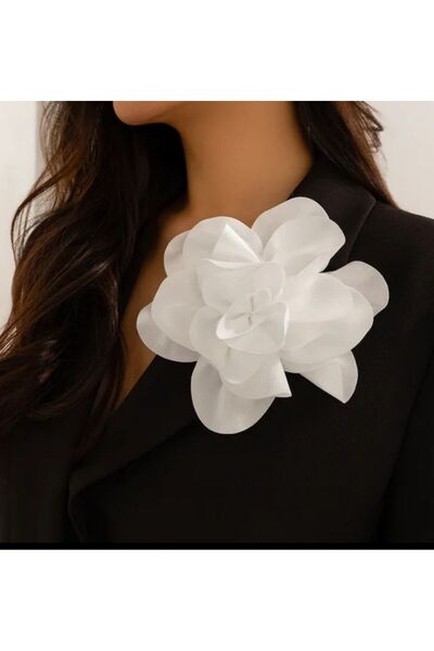 MutluBiDünya Vintage 15 cm Maxi Boy Büyük Saten Kumaş Broş