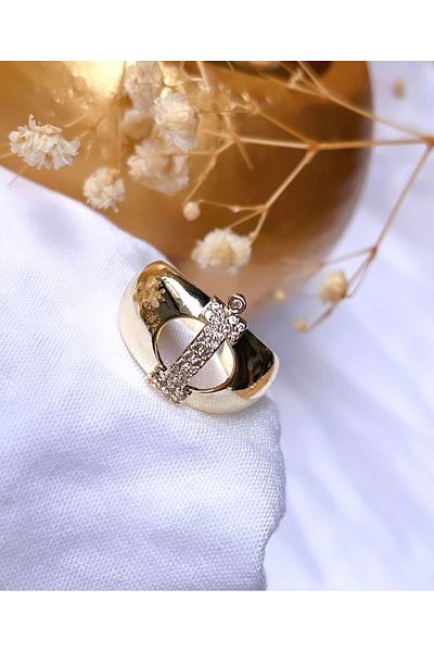 KBC STORE kBC letter I Jewelled letter Ring