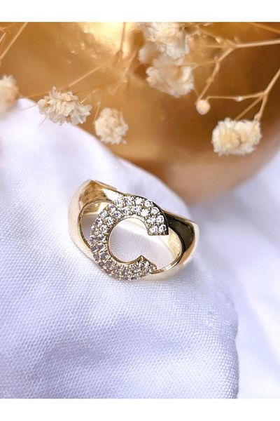KBC STORE letter C kBC Jewelled letter Ring