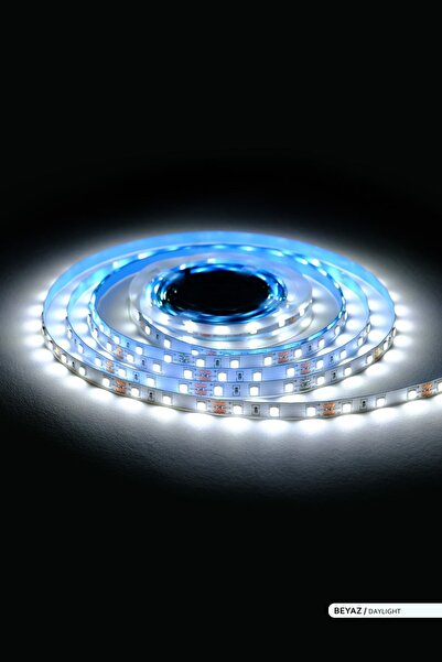 ACK Şerit Led 60 Led'li 6500k Beyaz Işık 12 VOLT 5 Metre, Led Şerit Işık
