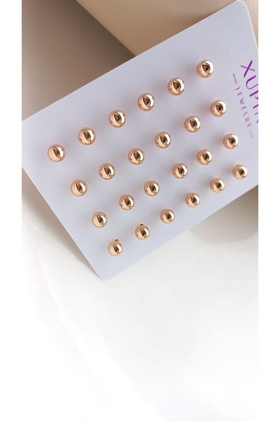 Tişt Accessory Xupıng Luxs - 1 Color Anti-Tarnish Rose Top, Double Steel Earrings