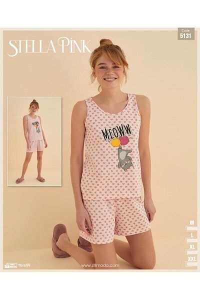 STELLAPİNK Set pijama inimă de vară - 100% lycra viscoză