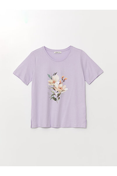 LC Waikiki LCW Damen T-Shirt – Rundhalsausschnitt, Bedruckt, Kurzarm