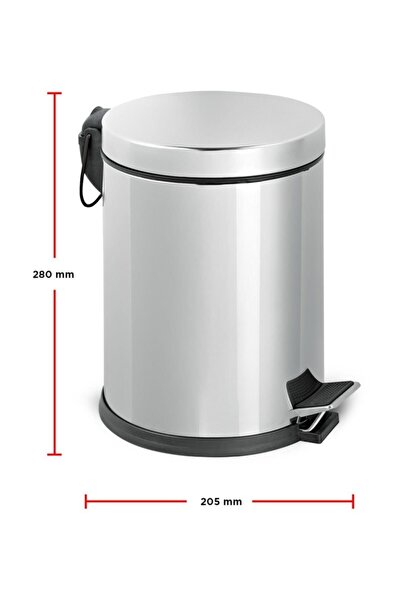 Genel Markalar Sistem Temizlik Paslanmaz Çelik Pedallı Çöp Kovası 5 Lt / Tuva...