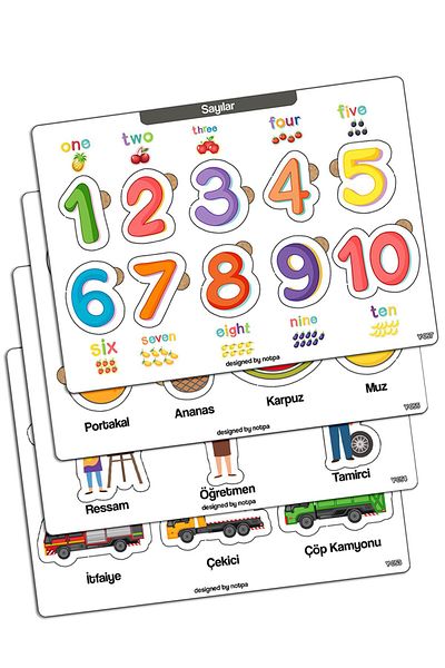 kutuTR Notpa Children's Educational and Educational Wooden Colorful Puzzle Set of 103
