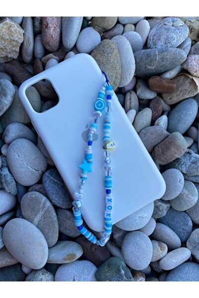LOVELYCOLLECTİON Mavi Fimo Telefon Charm Telefon Askısı Telefon Ipi
