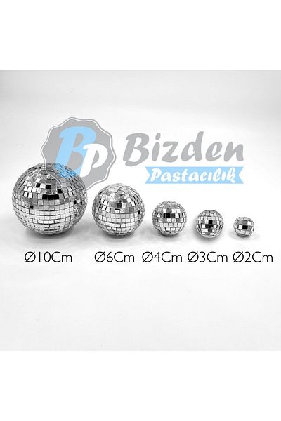 bizdenpastacılık 5 cm 2 Pieces Disco Ball Cake Decoration, Disco Ball Cake Decorations