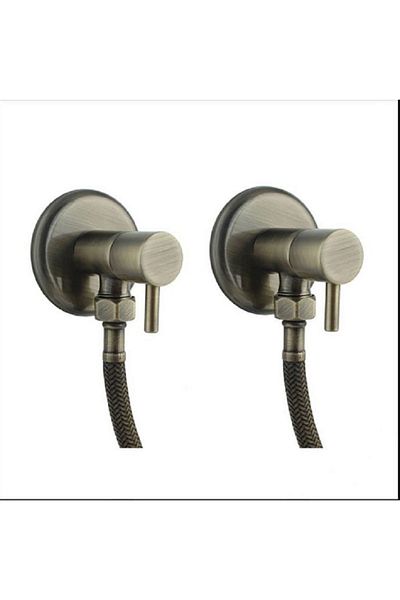 İSAOĞLU YAPI Matte Gold Bidet Faucets Including Hoses Antique Gold 2 Pieces Complete Set Bidet Tap