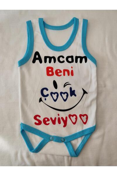 AMCAM BENİ ÇOK SEVİYOR ASKILI BEBE ZIBIN 40/1 PENYE İNTERLOK KUMAŞ İMALATTAN %100 PAMUK