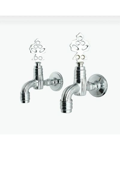 İSAOĞLU YAPI Crown Tap Double Set Crown Faucet with Hose Connection Apparatus Complete Set Including Turkish Bath