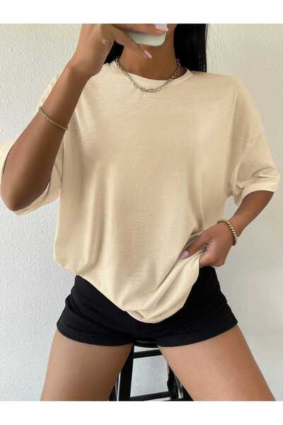 Eldemir Μπλουζάκι Unisex Green Crew Neck Cotton Oversize Boyfriend