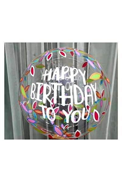 BALON PARTİ Happy Bırthday To You Dsenli Şeffaf Bobo Balon