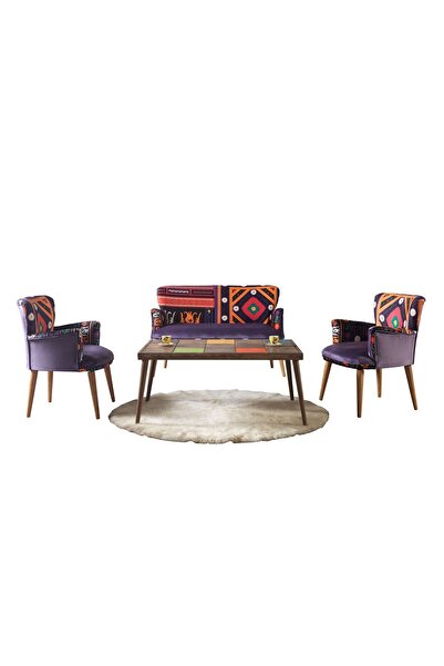 mobilyabazari Ardıç 2 1 1 Sehpalı Çay Seti Koltuk Takımı Salon Balkon Ofis