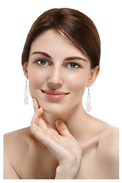 Kusakli أقراط كوارتز وردية - تصميم الحب والحب