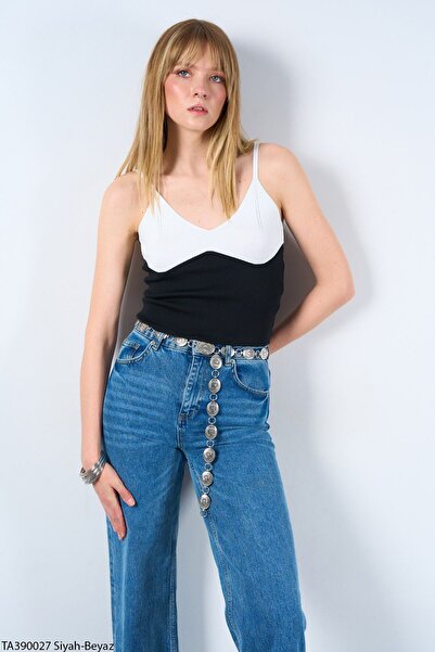 Ladyone Γυναικείο Μαύρο Λευκό Μονό Στάνταρ