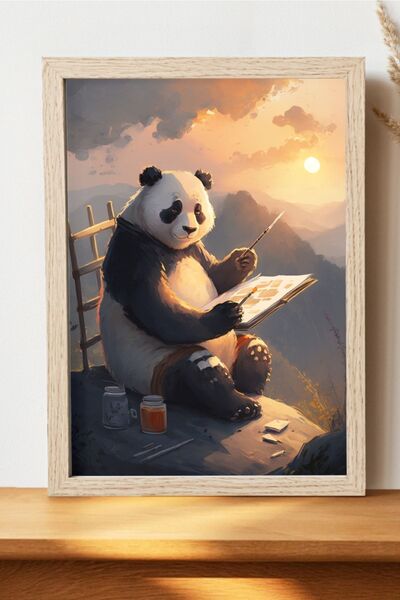 Luna Marissa Αφίσα Painter Panda - Αφίσα ψηφιακής τέχνης από χοντρό χαρτί χωρ...