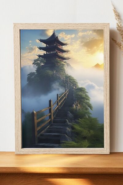 Luna Marissa Αφίσα με κινέζικο τοπίο - Αφίσα ψηφιακής τέχνης από χοντρό χαρτί...