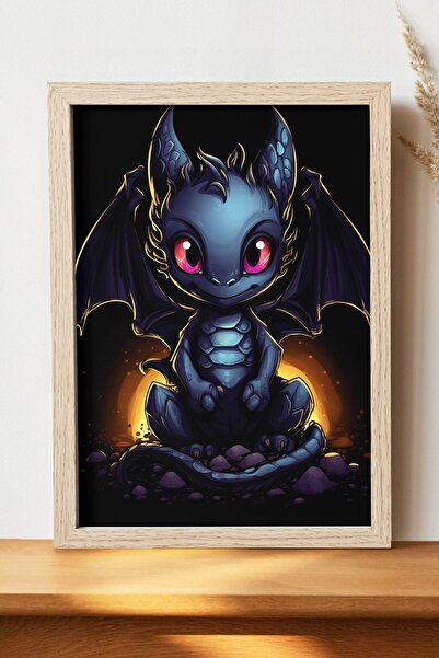 Luna Marissa Χαριτωμένη αφίσα με δράκο - Αφίσα τοίχου από γυαλιστερό χαρτί χω...